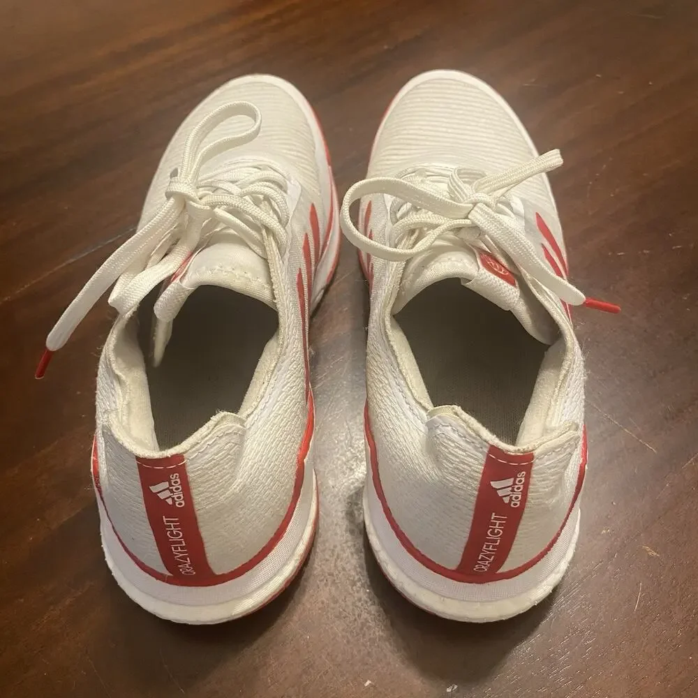 Adidas Crazyflight Women’s Volleyball Shoes White Red Size 9 Sneaker Low